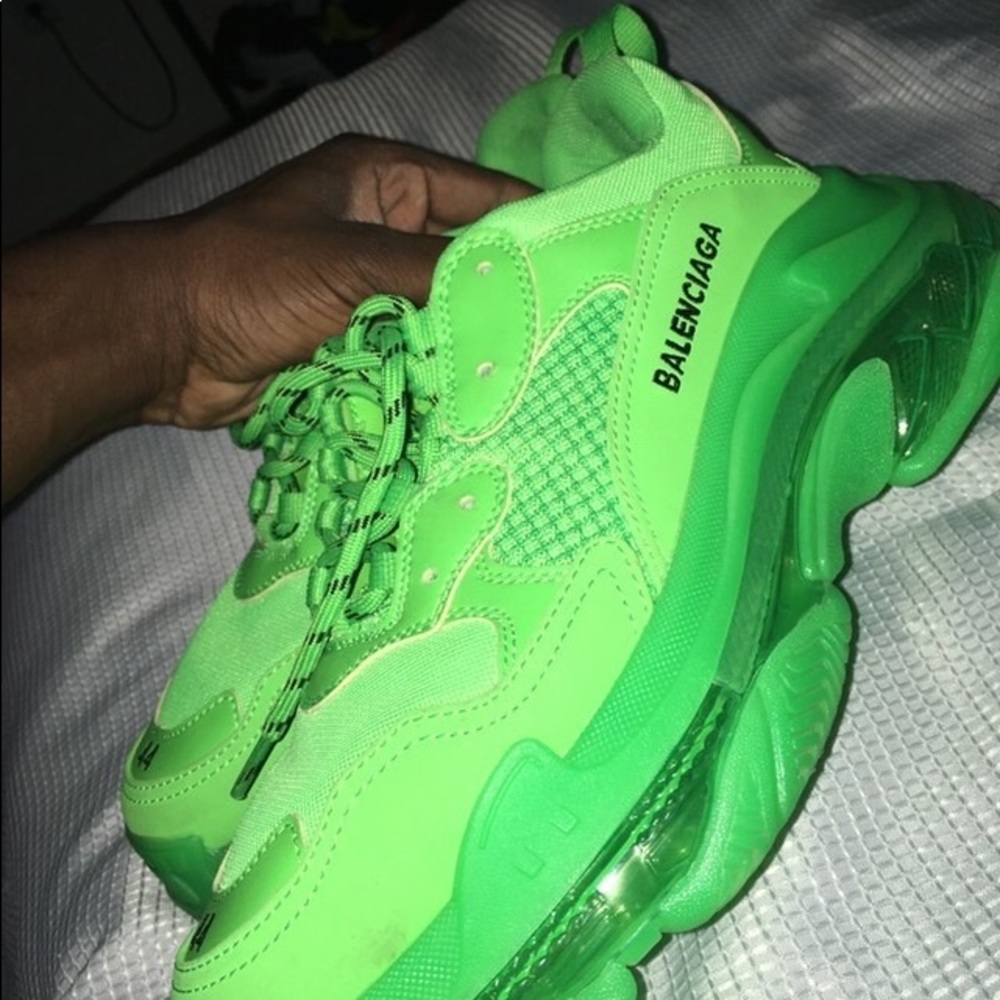 Balenciaga triple s neon green clear sole size 10 - Picture 5 of 5